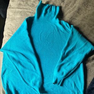 Women's Turquoise Turtleneck Tunic Sweater